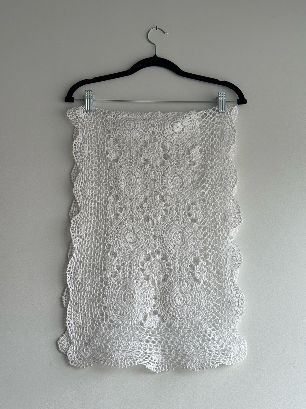 16x48" Lace Tabletop Tallboy Dresser Runner Doily Handmade Vintage Home Decor